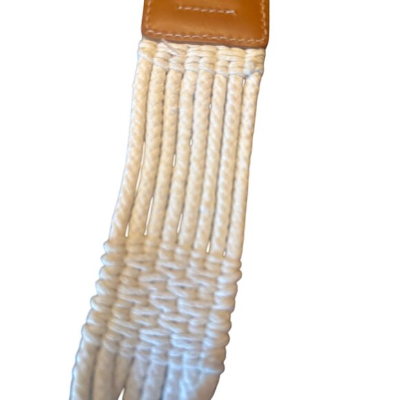 J. Crew Womens Woven Belt Medium Genuine Leather & Cotton Braided Strap Med - Picture 5 of 5
